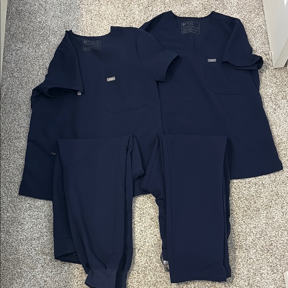 Figs Navy Blue Scrub Set